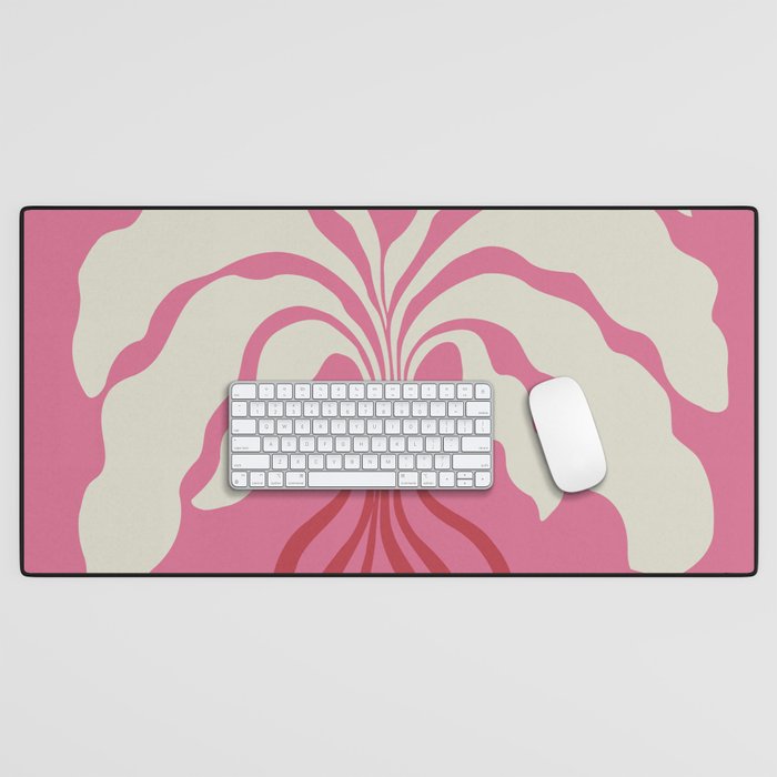 Minimal leaf and vase Desk Mat Gallery Image 1