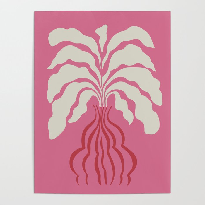 Minimal leaf and vase Poster Gallery Image 1