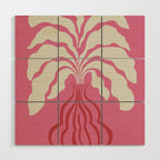Minimal leaf and vase Wood Wall Art Gallery Image 1