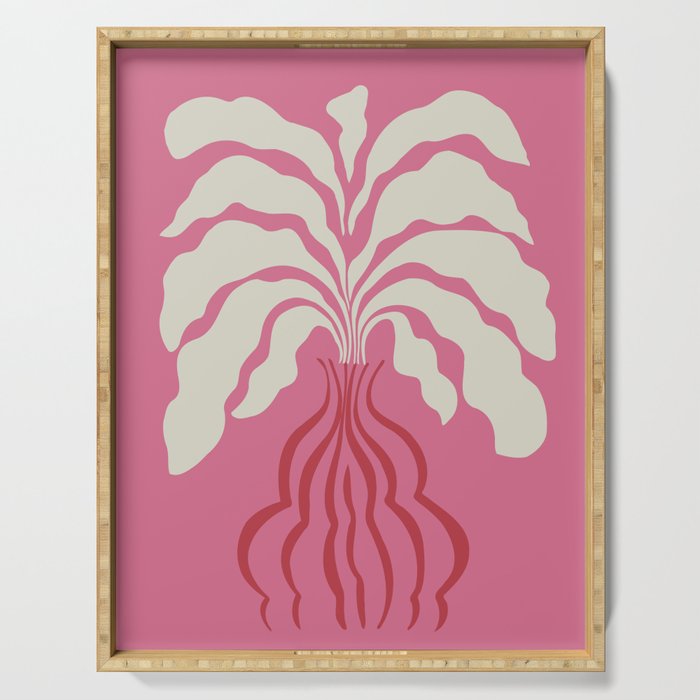 Minimal leaf and vase Serving Tray Gallery Image 1