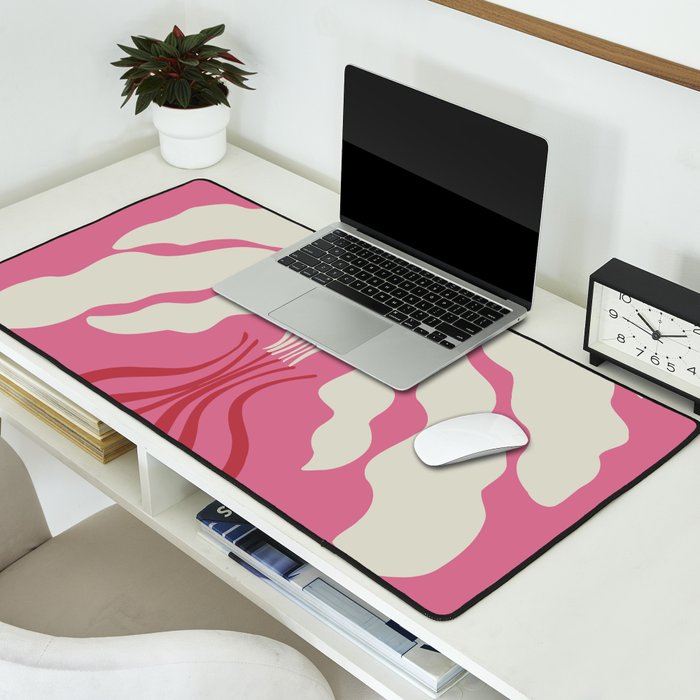 Minimal leaf and vase Desk Mat Gallery Image 2