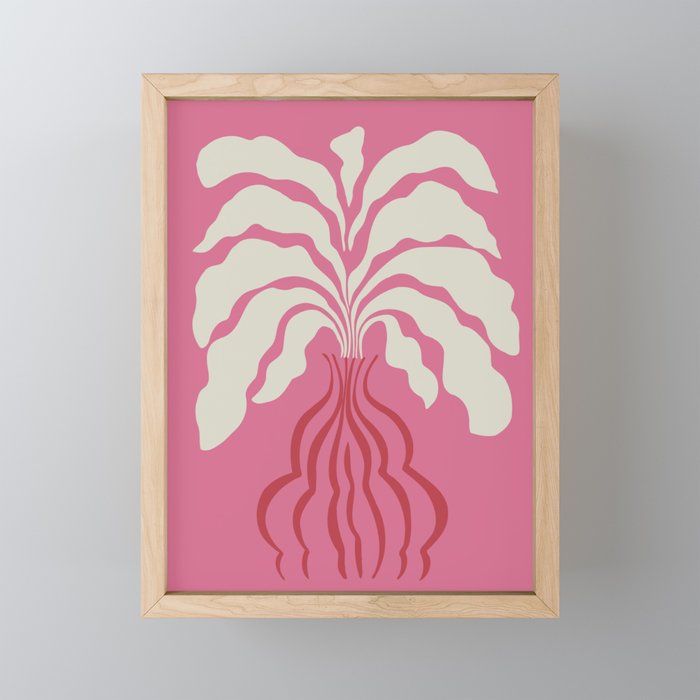 Minimal leaf and vase Mini Art Print Gallery Image 1