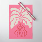 Minimal leaf and vase Wrapping Paper Gallery Image 1