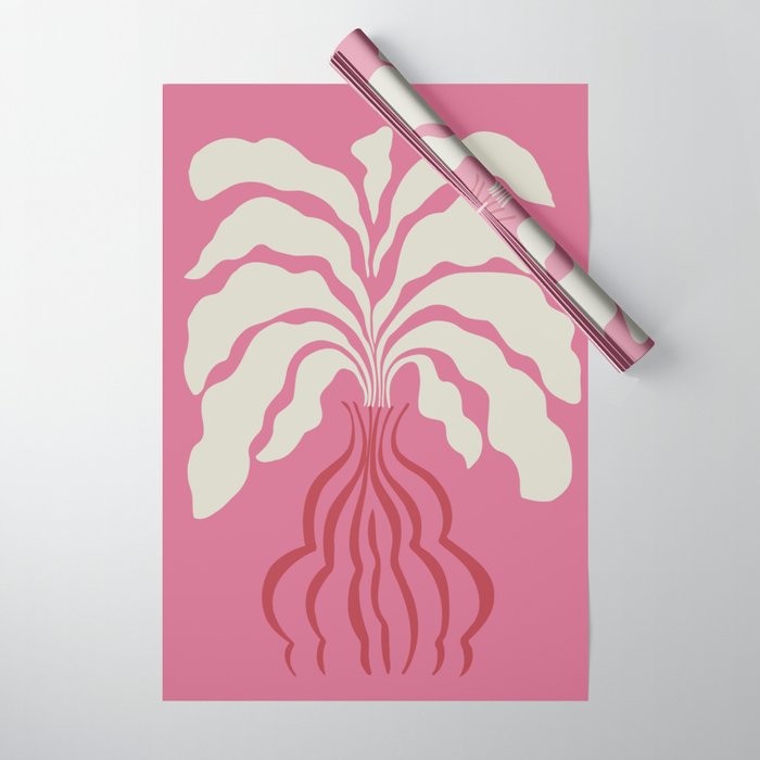 Minimal leaf and vase Wrapping Paper Gallery Image 1