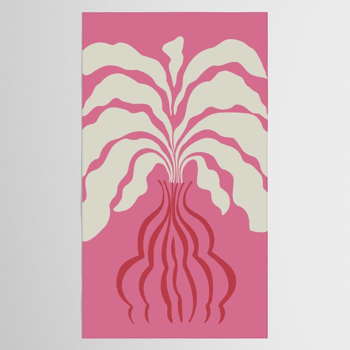 Minimal leaf and vase Tablecloth Gallery Image 2