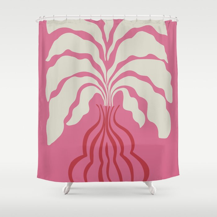Minimal leaf and vase Shower Curtain Gallery Image 1