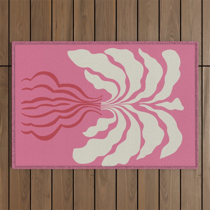 Minimal leaf and vase Outdoor Rug Gallery Image 1