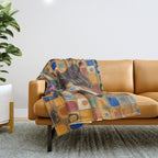 Gustav Klimt Style Dog with Colorful Scarf Throw Blanket Gallery Image 1