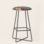 Gustav Klimt Style Dog with Colorful Scarf Stool Gallery Image 1