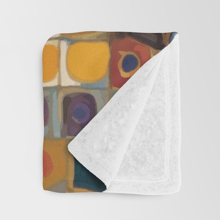 Gustav Klimt Style Dog with Colorful Scarf Throw Blanket Gallery Image 3