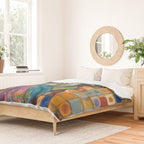 Gustav Klimt Style Dog with Colorful Scarf Duvet Cover Gallery Image 2