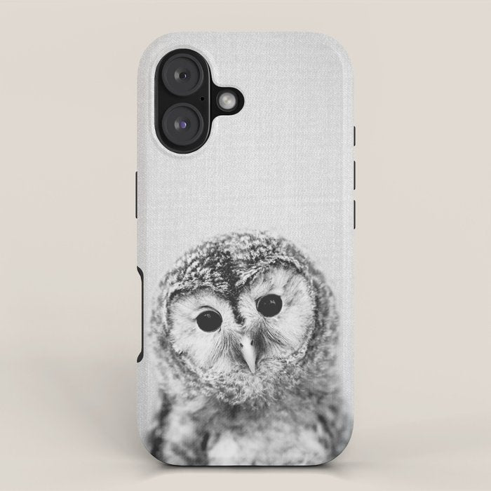 Baby Owl - Black & White iPhone Case Gallery Image 1