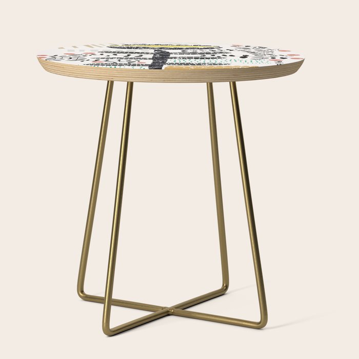 Block print bold flower Side Table Gallery Image 1