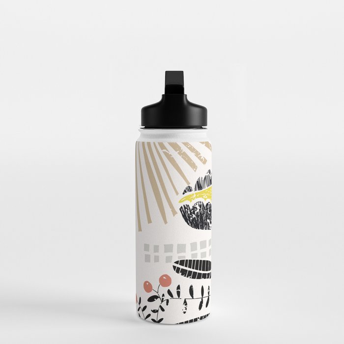 Block print bold flower Water Bottle Gallery Image 3
