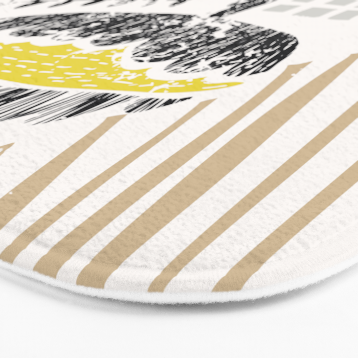 Block print bold flower Bath Mat Gallery Image 3