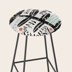 Block print bold flower Stool Gallery Image 2