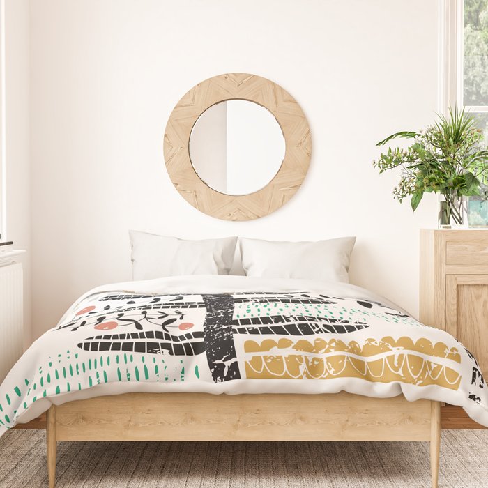 Block print bold flower Duvet Cover Gallery Image 3