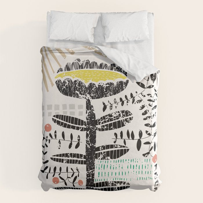 Block print bold flower Duvet Cover Gallery Image 6