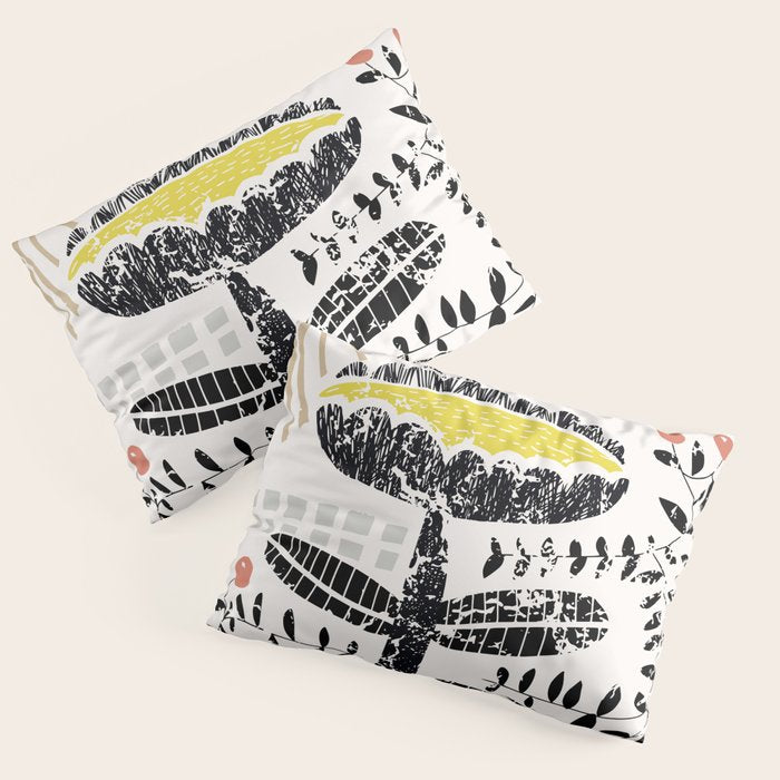 Block print bold flower Pillow Sham Gallery Image 3