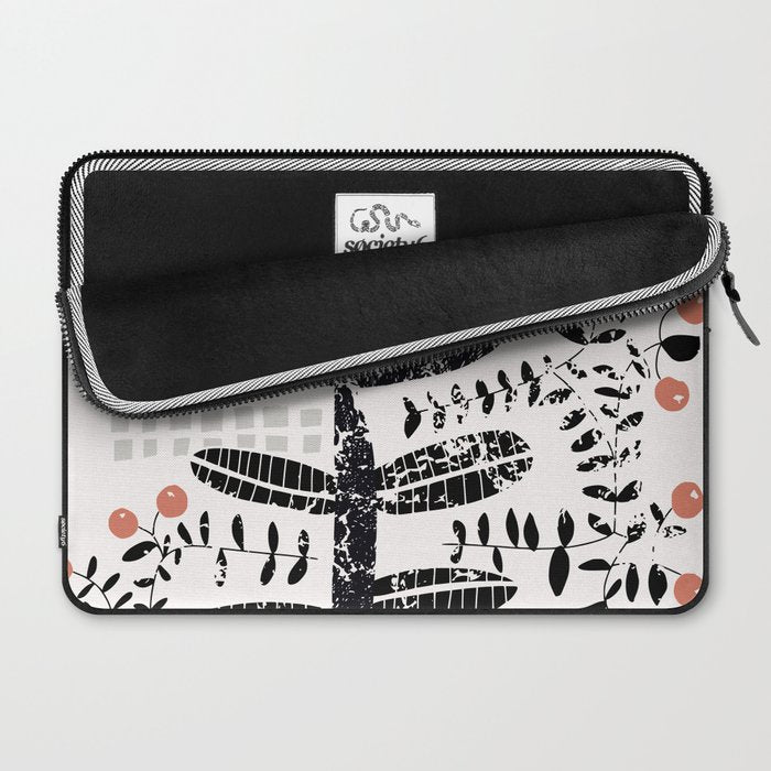 Block print bold flower Laptop Sleeve Gallery Image 2