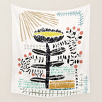 Block print bold flower Wall Tapestry Gallery Image 4