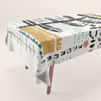 Block print bold flower Tablecloth Gallery Image 1