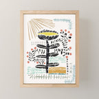 Block print bold flower Mini Art Print Gallery Image 1