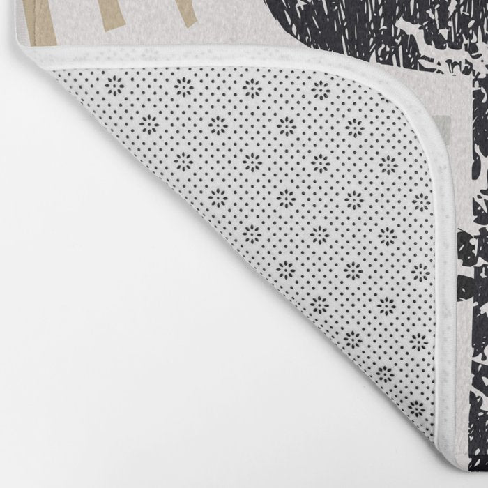 Block print bold flower Bath Mat Gallery Image 2