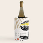 Block print bold flower Wine Chiller Gallery Image 2