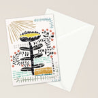 Block print bold flower Stationery Card Gallery Image 2