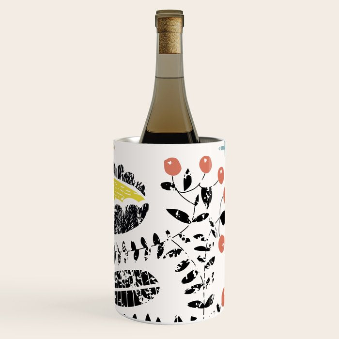 Block print bold flower Wine Chiller Gallery Image 3