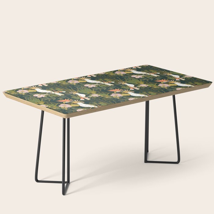 Drawing of exotic birds in the dark jungle Coffee Table Gallery Image 1