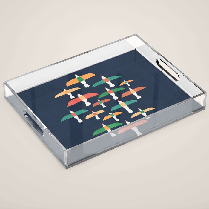 Vintage seagull Acrylic Tray Gallery Image 1