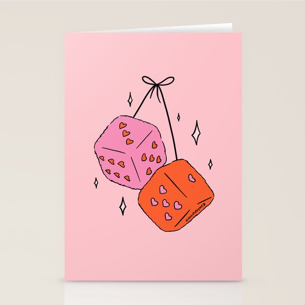 Heart Dice Stationery Card Gallery Image 2
