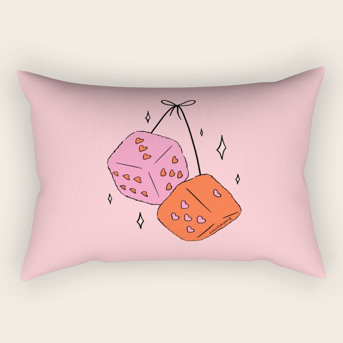Heart Dice Rectangular Pillow Gallery Image 1