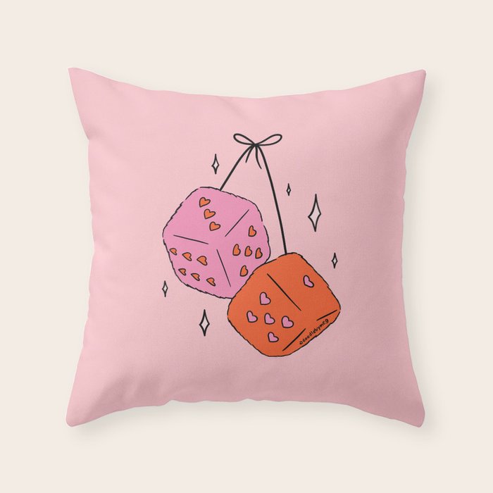 Heart Dice Throw Pillow Gallery Image 6