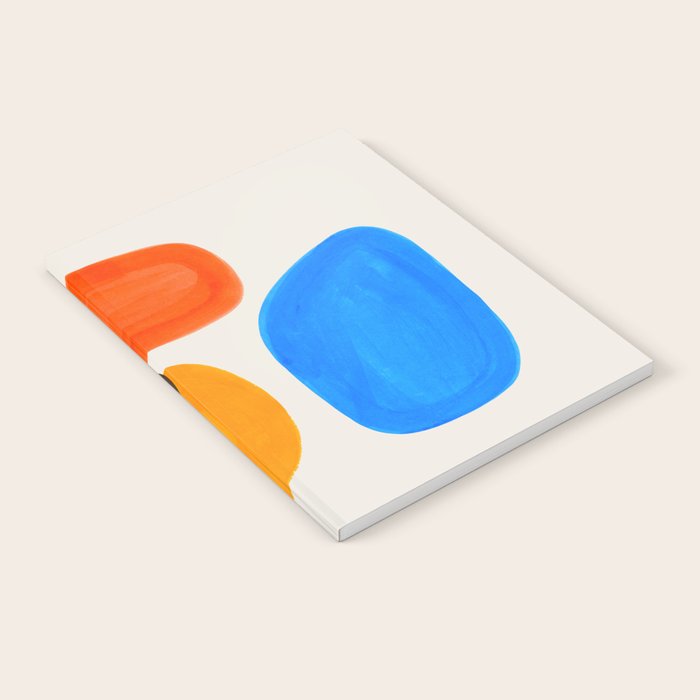 Minimalist Modern Mid Century Colorful Abstract Shapes Primary Colors Yellow Orange Blue Bubbles Notebook Gallery Image 2