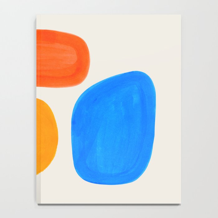 Minimalist Modern Mid Century Colorful Abstract Shapes Primary Colors Yellow Orange Blue Bubbles Notebook Gallery Image 4