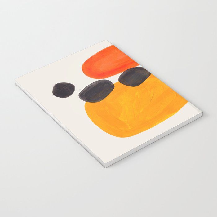 Minimalist Modern Mid Century Colorful Abstract Shapes Primary Colors Yellow Orange Blue Bubbles Notebook Gallery Image 3