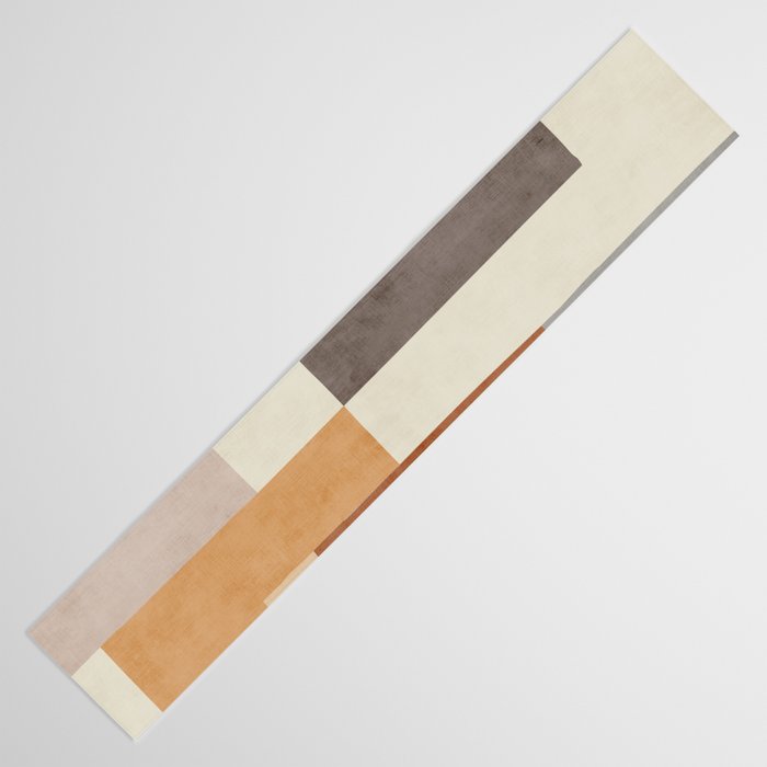 Geometric Minimalist Brown Beige Terra Artwork Table Runner Gallery Image 3