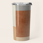 Geometric Minimalist Brown Beige Terra Artwork Travel Mug Gallery Image 2