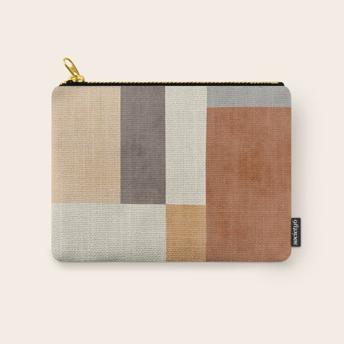 Geometric Minimalist Brown Beige Terra Artwork Carry All Pouch Gallery Image 1