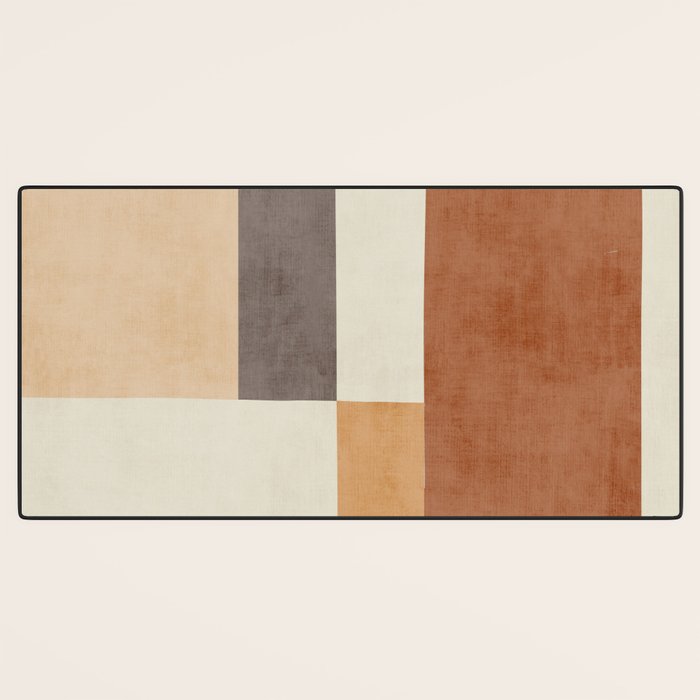Geometric Minimalist Brown Beige Terra Artwork Desk Mat Gallery Image 3