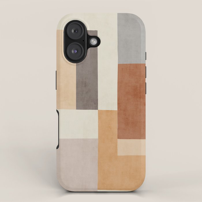 Geometric Minimalist Brown Beige Terra Artwork iPhone Case Gallery Image 1
