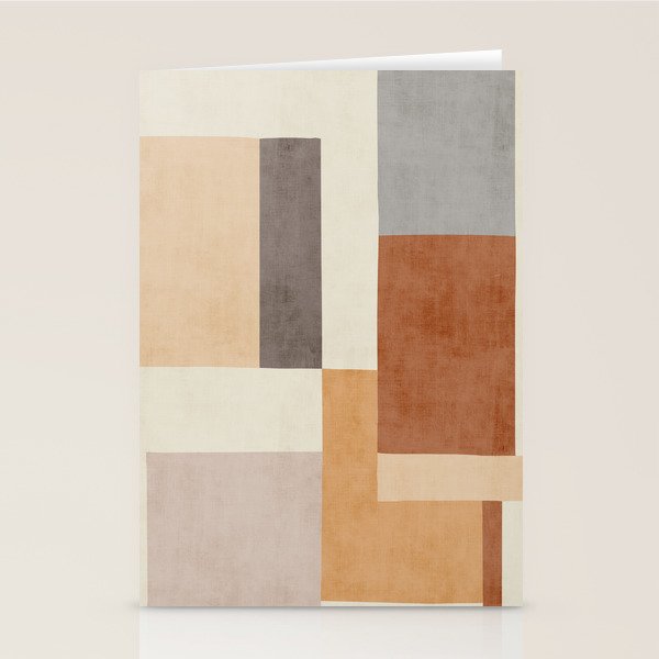 Geometric Minimalist Brown Beige Terra Artwork Stationery Card Gallery Image 1