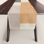 Geometric Minimalist Brown Beige Terra Artwork Table Runner Gallery Image 1