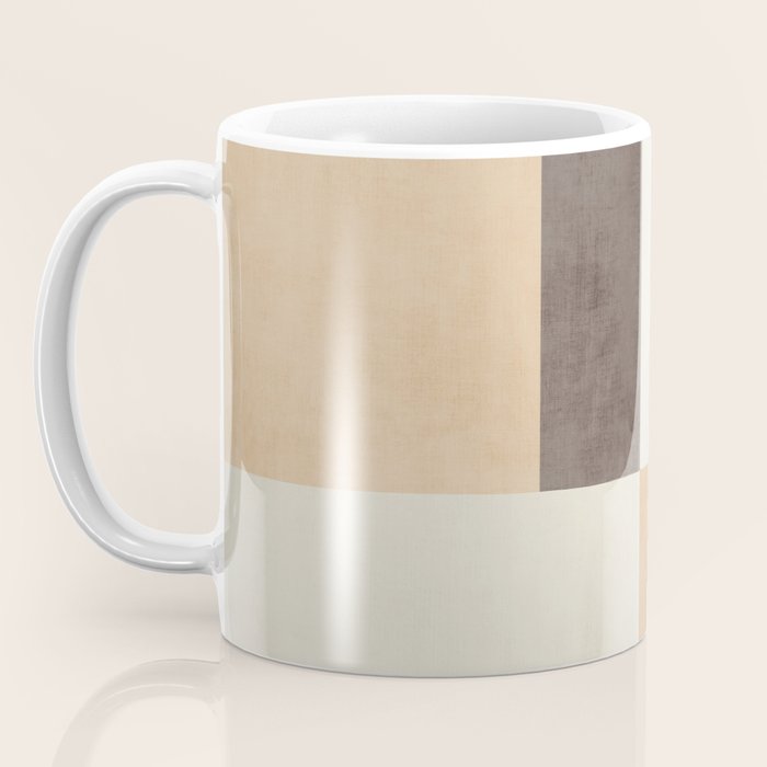 Geometric Minimalist Brown Beige Terra Artwork Coffee Mug Gallery Image 3