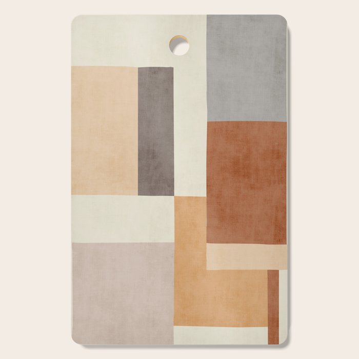 Geometric Minimalist Brown Beige Terra Artwork Cutting Board Gallery Image 1