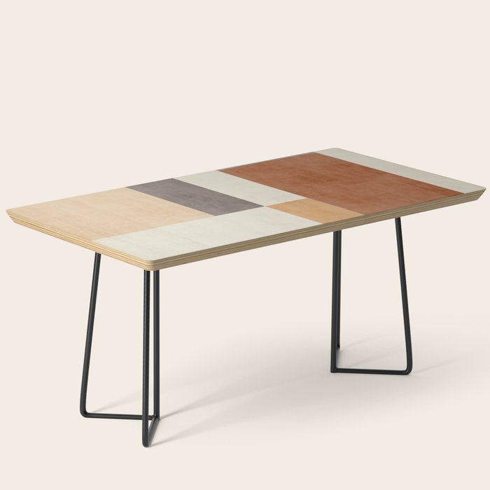 Geometric Minimalist Brown Beige Terra Artwork Coffee Table Gallery Image 1