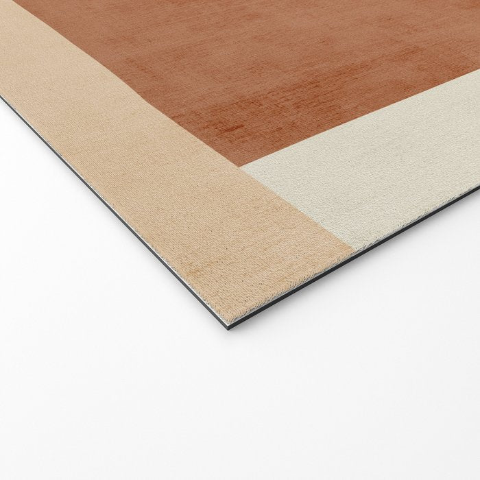 Geometric Minimalist Brown Beige Terra Artwork Welcome Mat Gallery Image 2
